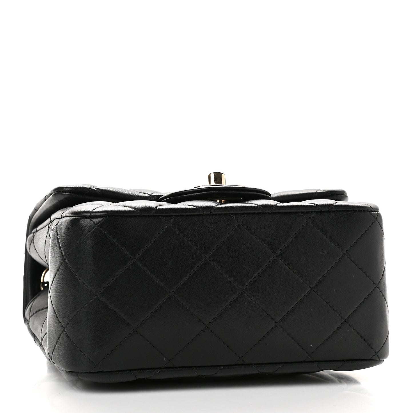 Lambskin Quilted Mini Square Flap Black
