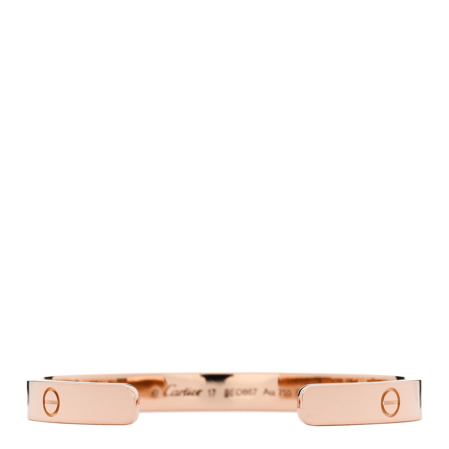 18K Pink Gold LOVE Cuff Bracelet 17