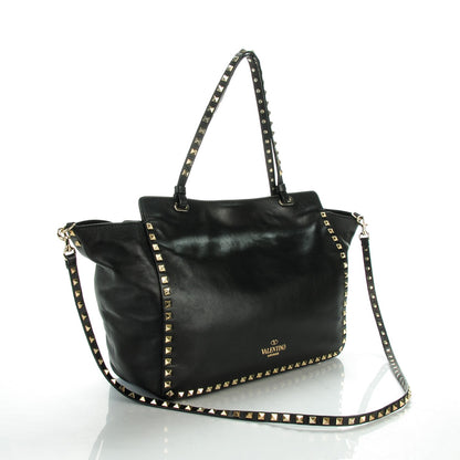 Valentino Garavani Vitello Medium Rockstud All Over Tote Black 3 of 7