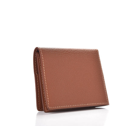 Hermes Chevre Mysore Guernesey Card Case Noisette 3 of 9