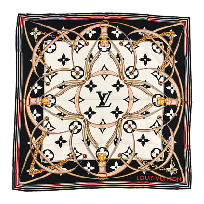 Louis Vuitton Silk Monogram Ultimate Square 90 Scarf Black 1 of 3