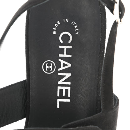 Chanel Suede CC Thong Sandals 39.5 Black 7 of 10