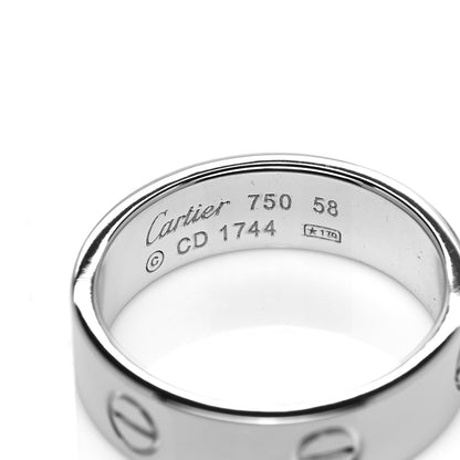 Cartier 18K White Gold 5.5mm LOVE Ring 58 8.25 4 of 4
