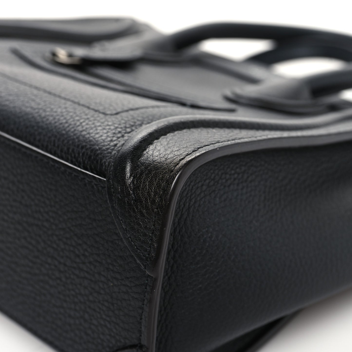 Drummed Calfskin Nano Luggage Black