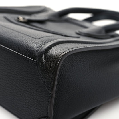 Celine Drummed Calfskin Nano Luggage Black 9 of 11