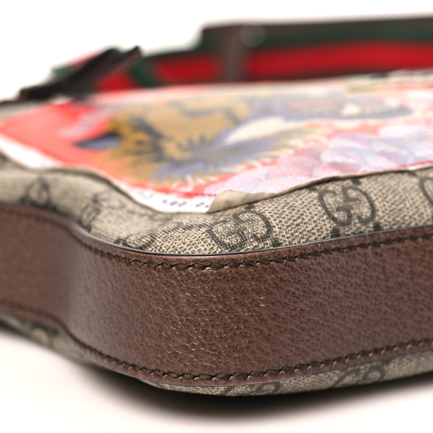 Gucci Soft GG Supreme Monogram Courrier Web Medium Flat Messenger Bag Beige New Acero Multicolor 9 of 10
