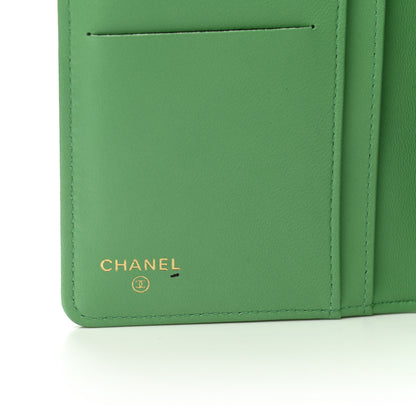 Chanel Lambskin Quilted Boy Yen Wallet Green 6 of 8