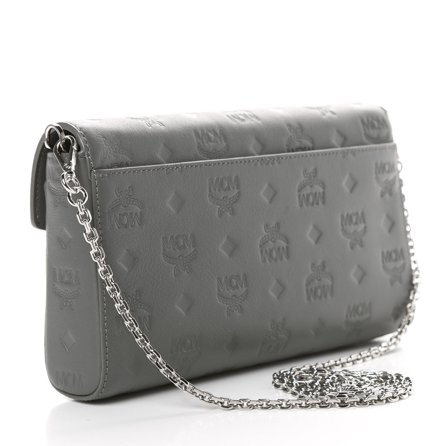 MCM Calfskin Ottomar Monogram Medium Millie Crossbody Bag Charcoal 3 of 10
