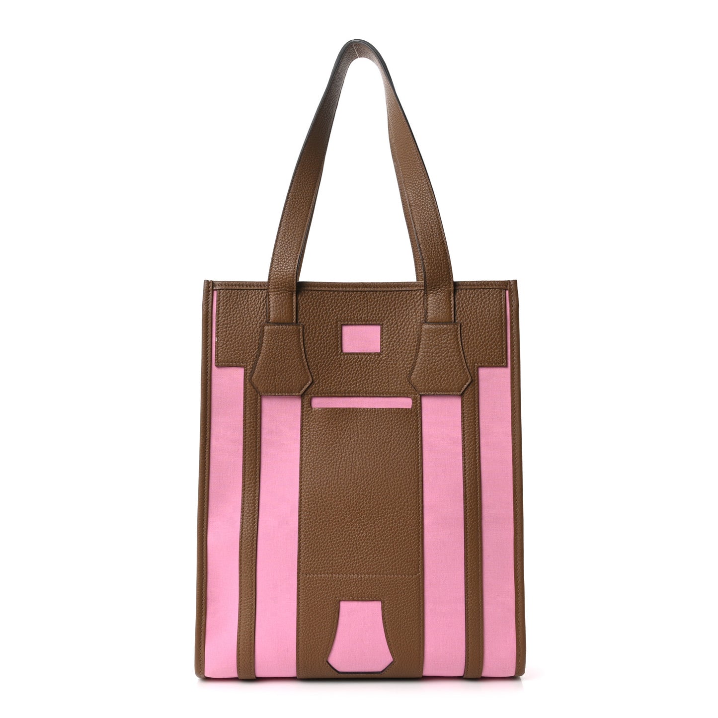 Canvas Calfskin Petit H Bell Tote Bag Rose Gold