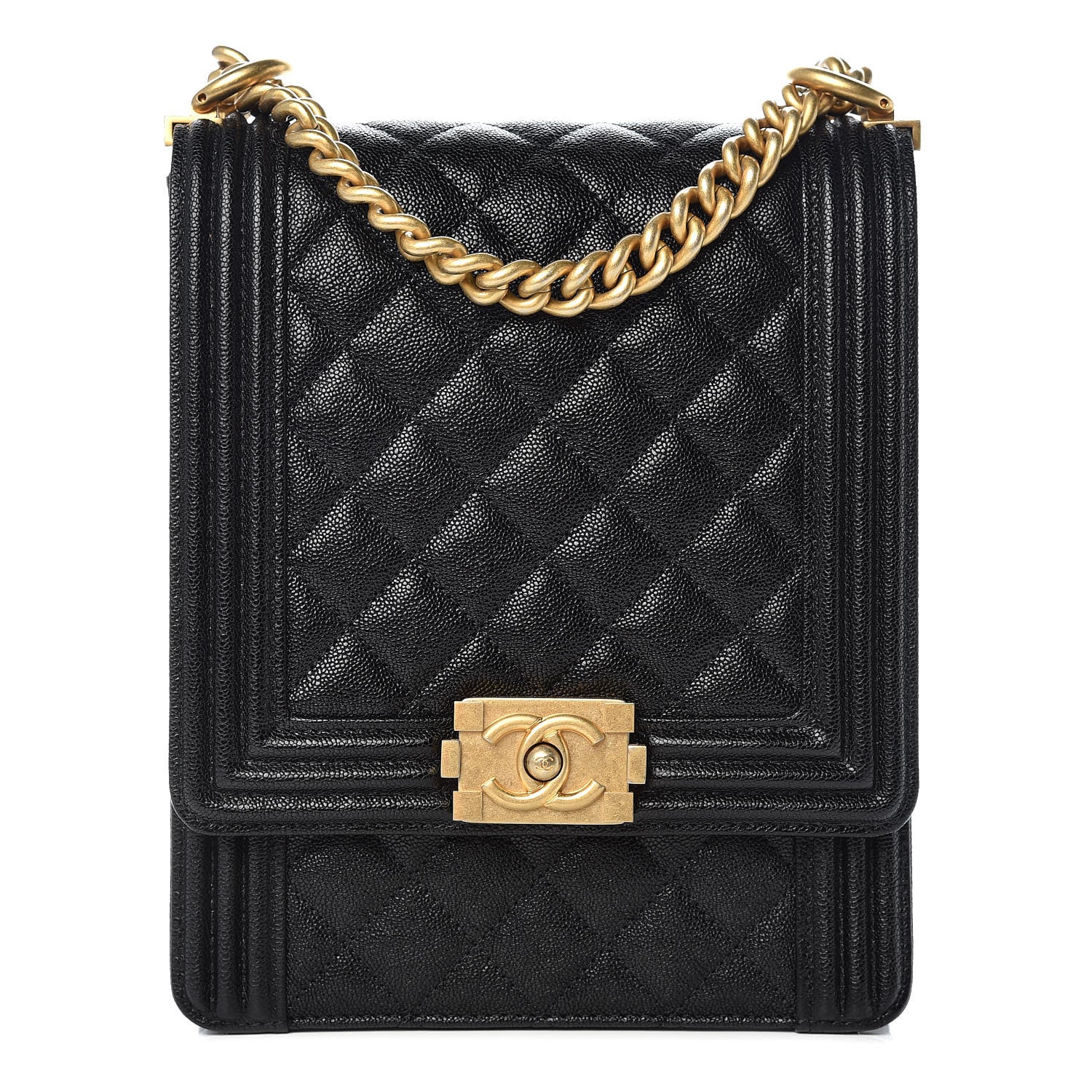 Chanel Caviar Quilted North South Boy Flap Black 1 of 9