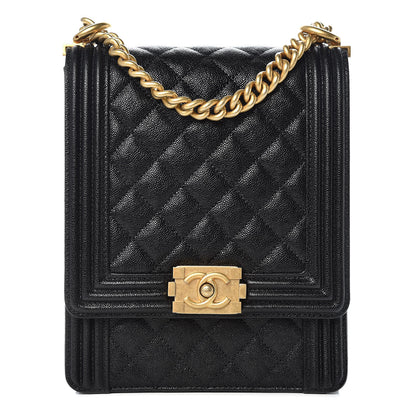 Chanel Caviar Quilted North South Boy Flap Black 1 of 9