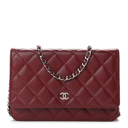 Chanel Caviar Quilted Wallet On Chain WOC Dark Red 1 of 12