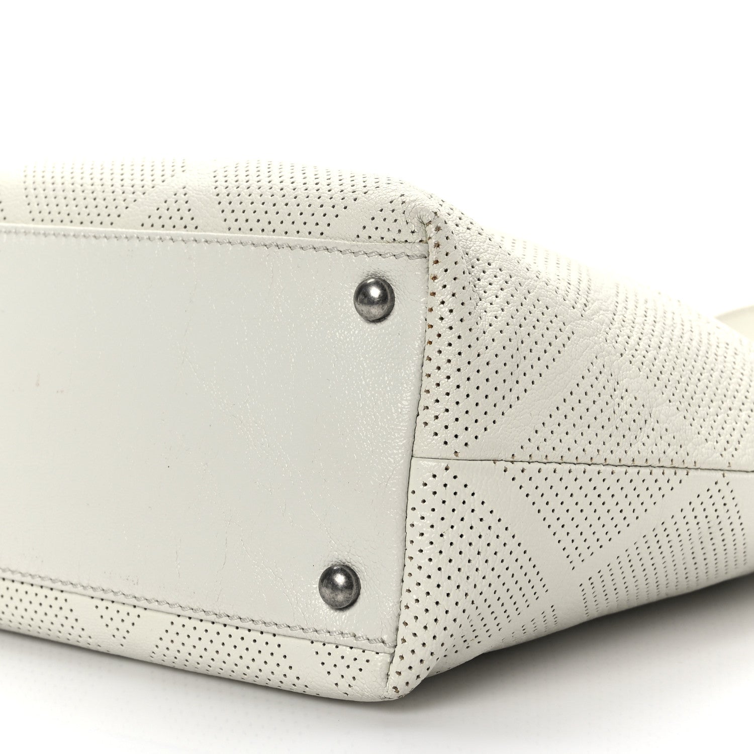 Chanel Goatskin Perforated Large CC Tote White 9 of 9