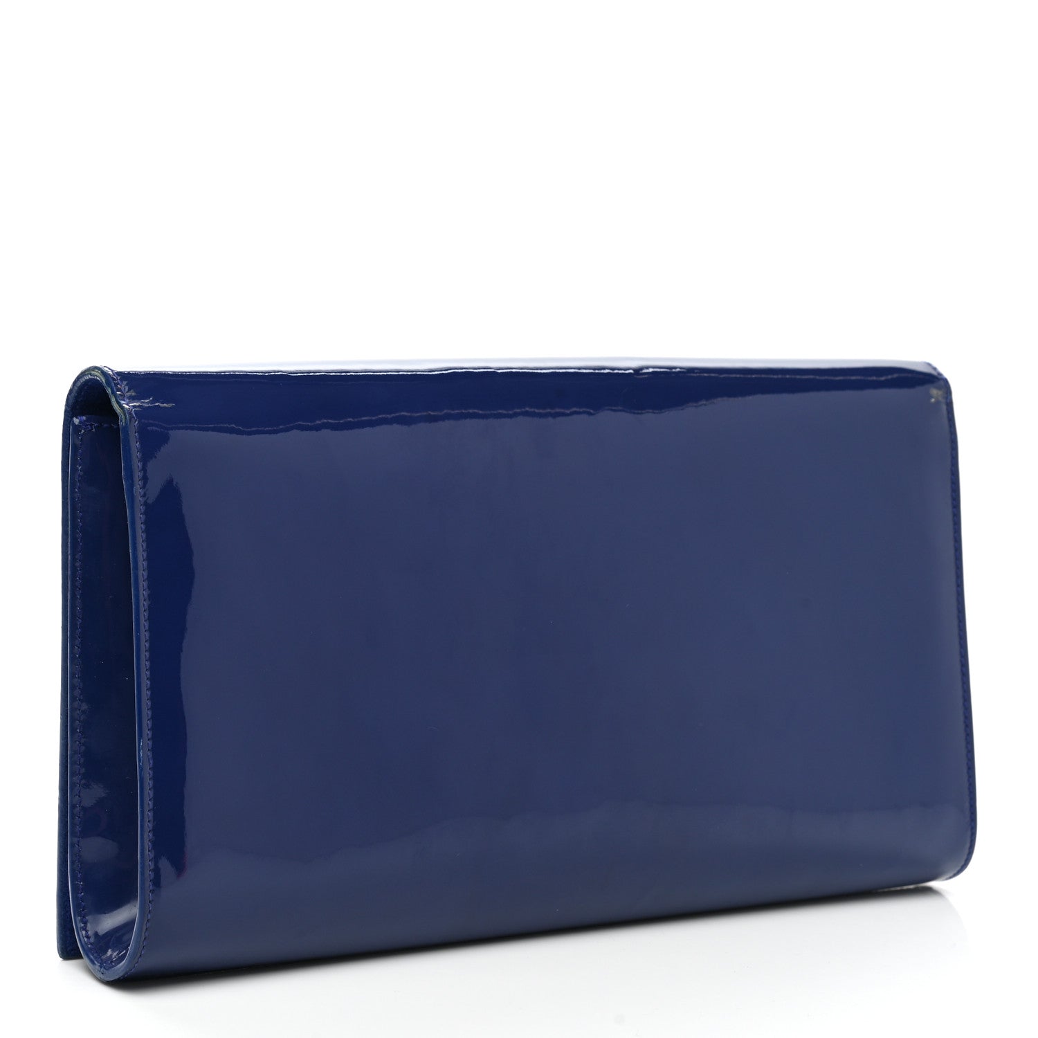 Saint Laurent Patent Calfskin Monogram Large Belle De Jour Clutch Royal Blue 2 of 10