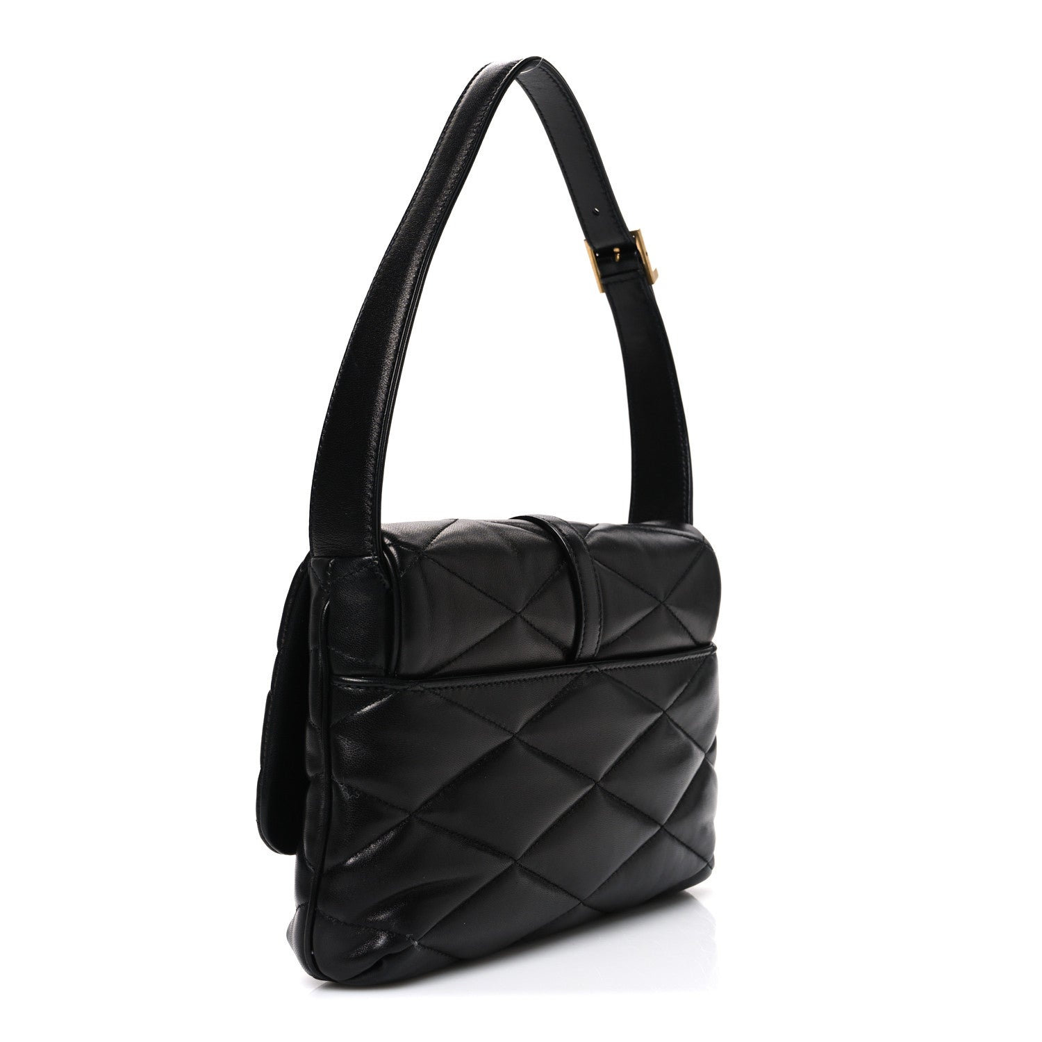 Saint Laurent Lambskin Quilted Le 57 Diamond Shoulder Bag Black 3 of 10
