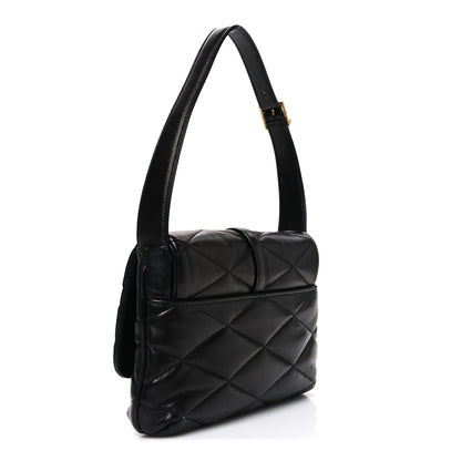 Saint Laurent Lambskin Quilted Le 57 Diamond Shoulder Bag Black 3 of 10