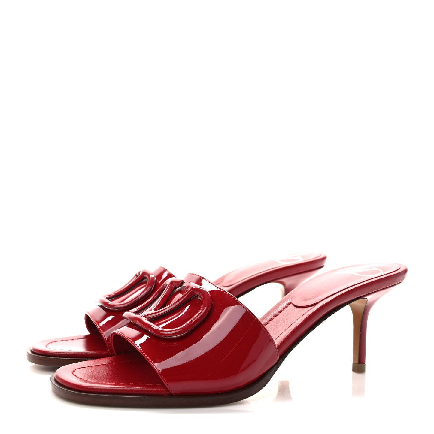 Patent VLogo 65mm Slide Sandals 38 Rosso Valentino