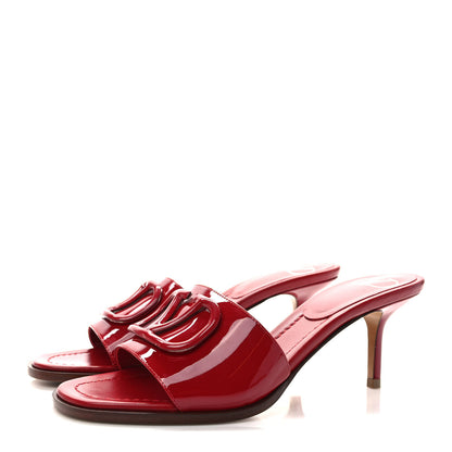 Valentino Garavani Patent VLogo 65mm Slide Sandals 38 Rosso Valentino 3 of 8