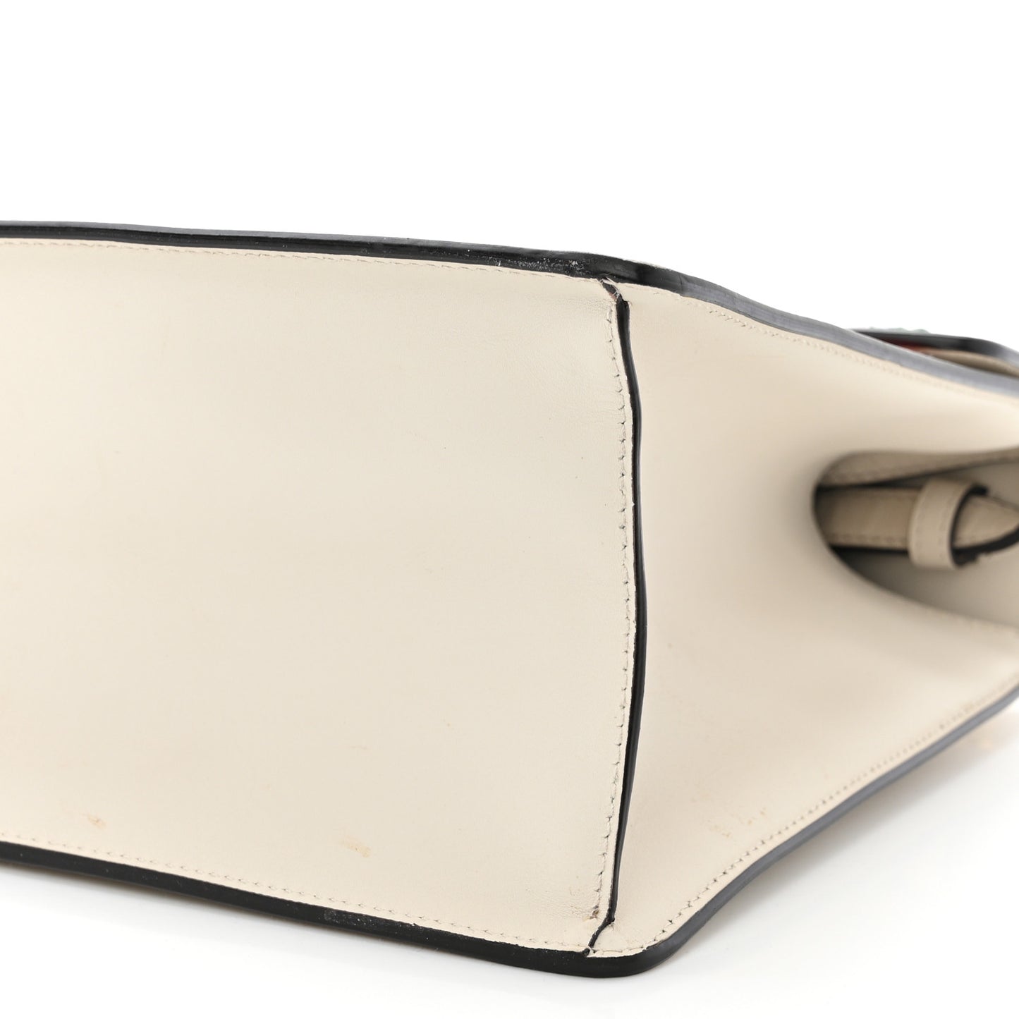 Calfskin Floral Medium Sylvie Top Handle Bag Off White
