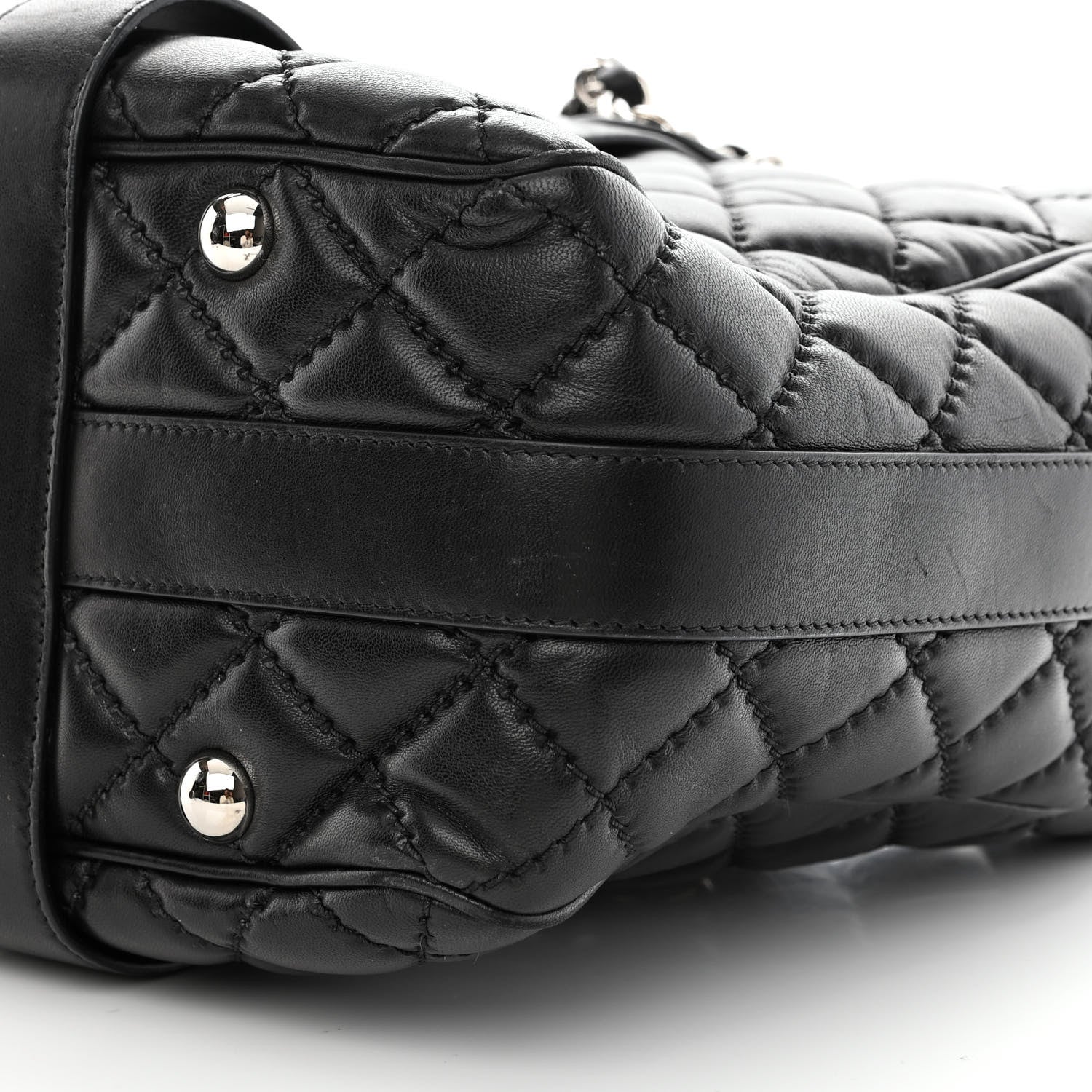 Chanel Lambskin Quilted Large Easy Carry Shopping Tote Black 10 of 11