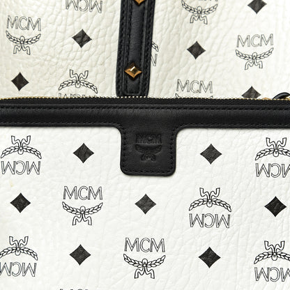 MCM Visetos Medium Project Reversible Shopper Tote White 9 of 19