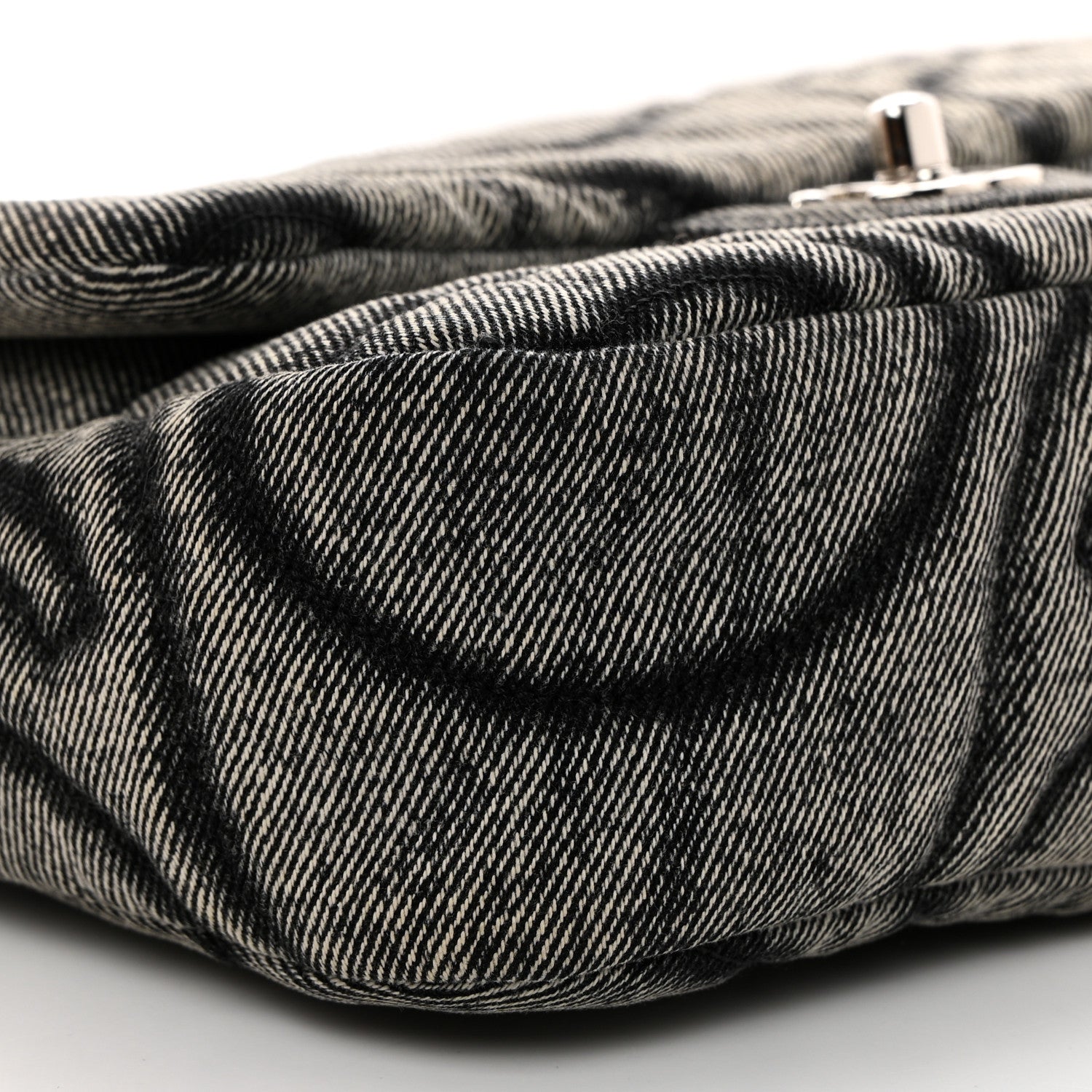 Chanel Denim Stitched Mini Square Flap Black 9 of 10