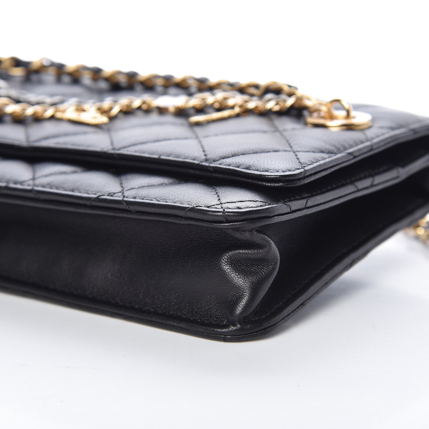 Chanel Lambskin Quilted Egyptian Amulet Wallet On Chain WOC Black 9 of 11