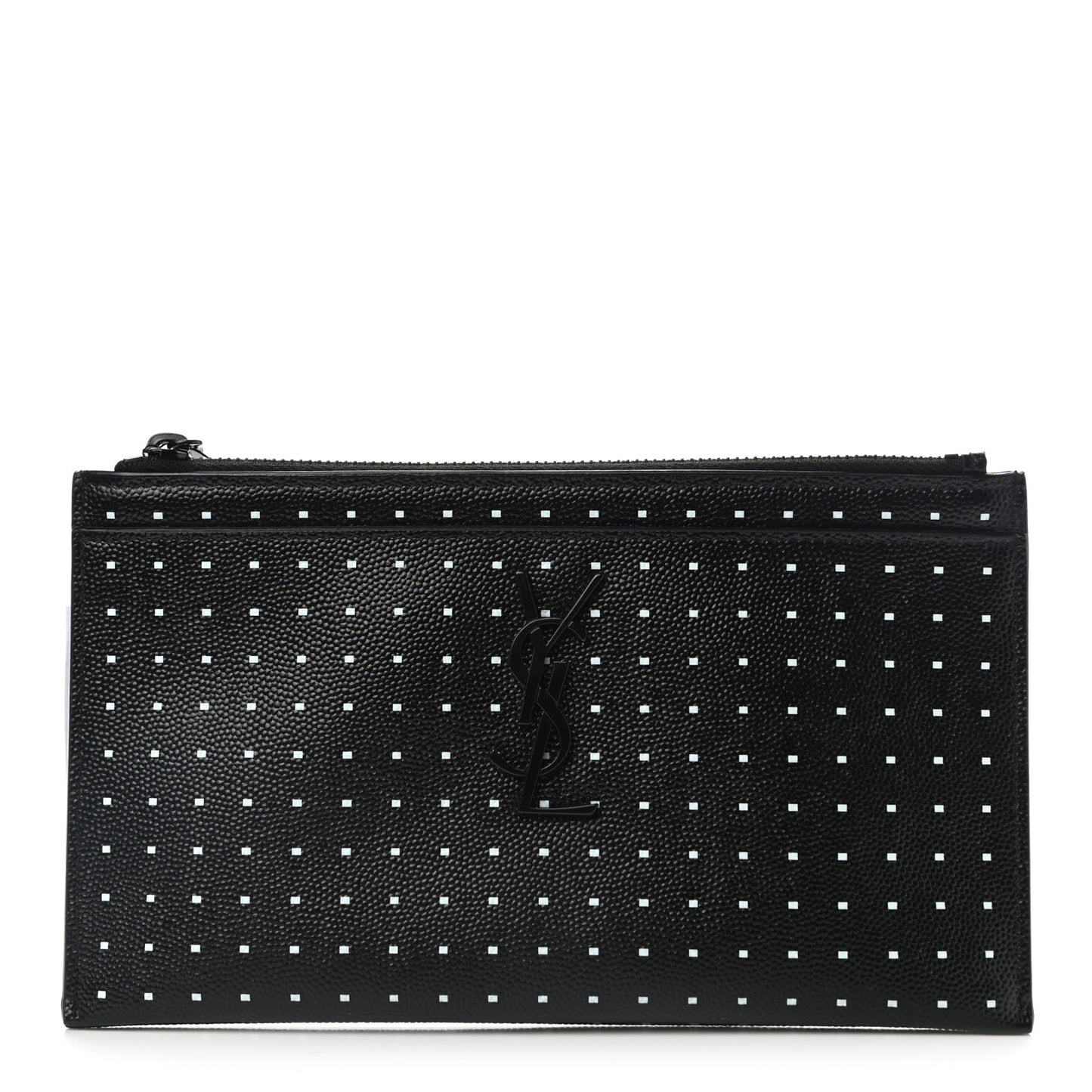Grain De Poudre Square Dot Zip Bill Pouch Black White