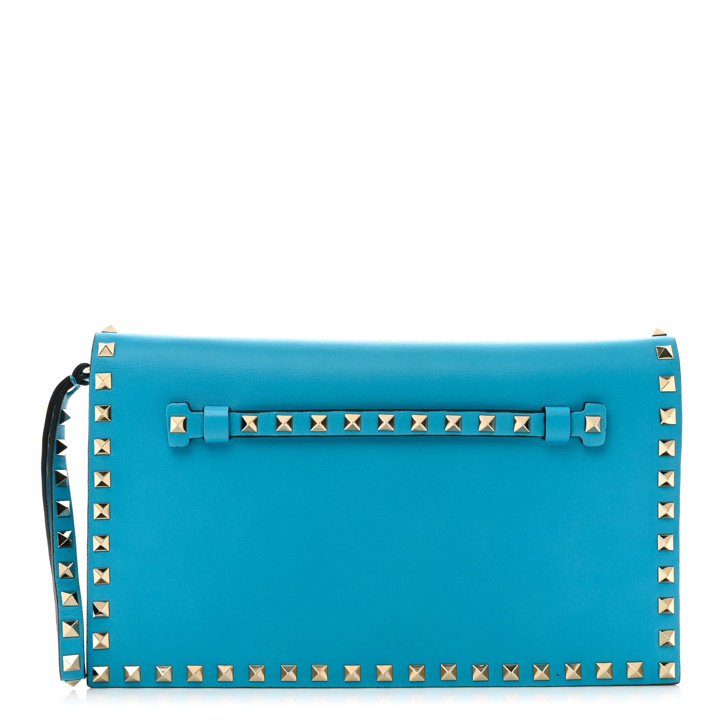 Valentino Garavani Nappa Rockstud Wristlet Clutch Parrot 1 of 6