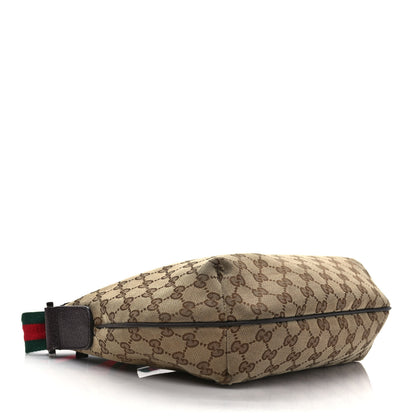 Gucci Monogram Web Medium Half Moon Hobo Dark Brown 4 of 12