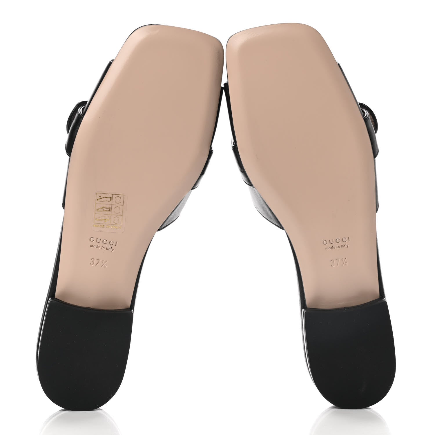 Gucci Malaga Kid GG Marmont Flat Slide Sandals 37.5 Black 5 of 8
