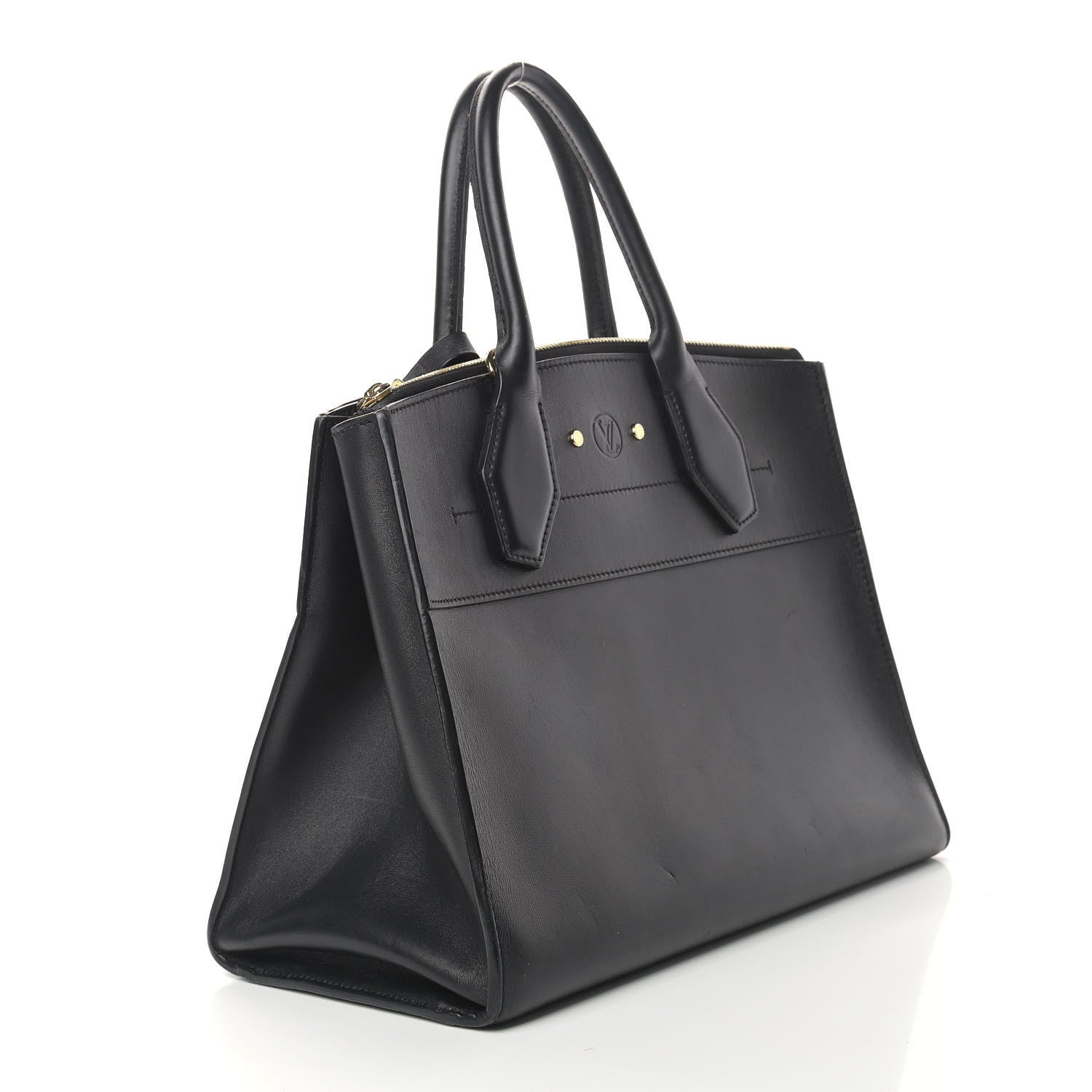 Louis Vuitton Taurillon City Steamer MM Black 3 of 8
