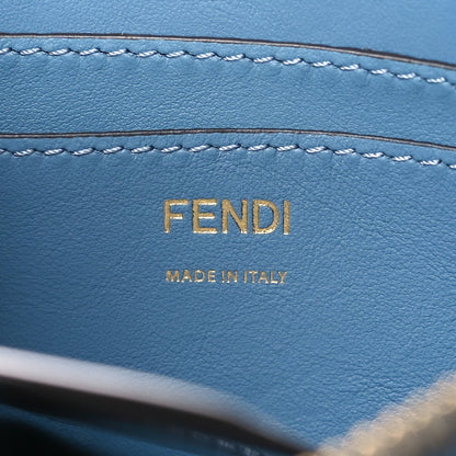 Fendi Denim Effect Fabric Jacquard FF Baguette Pouch Blue 6 of 11