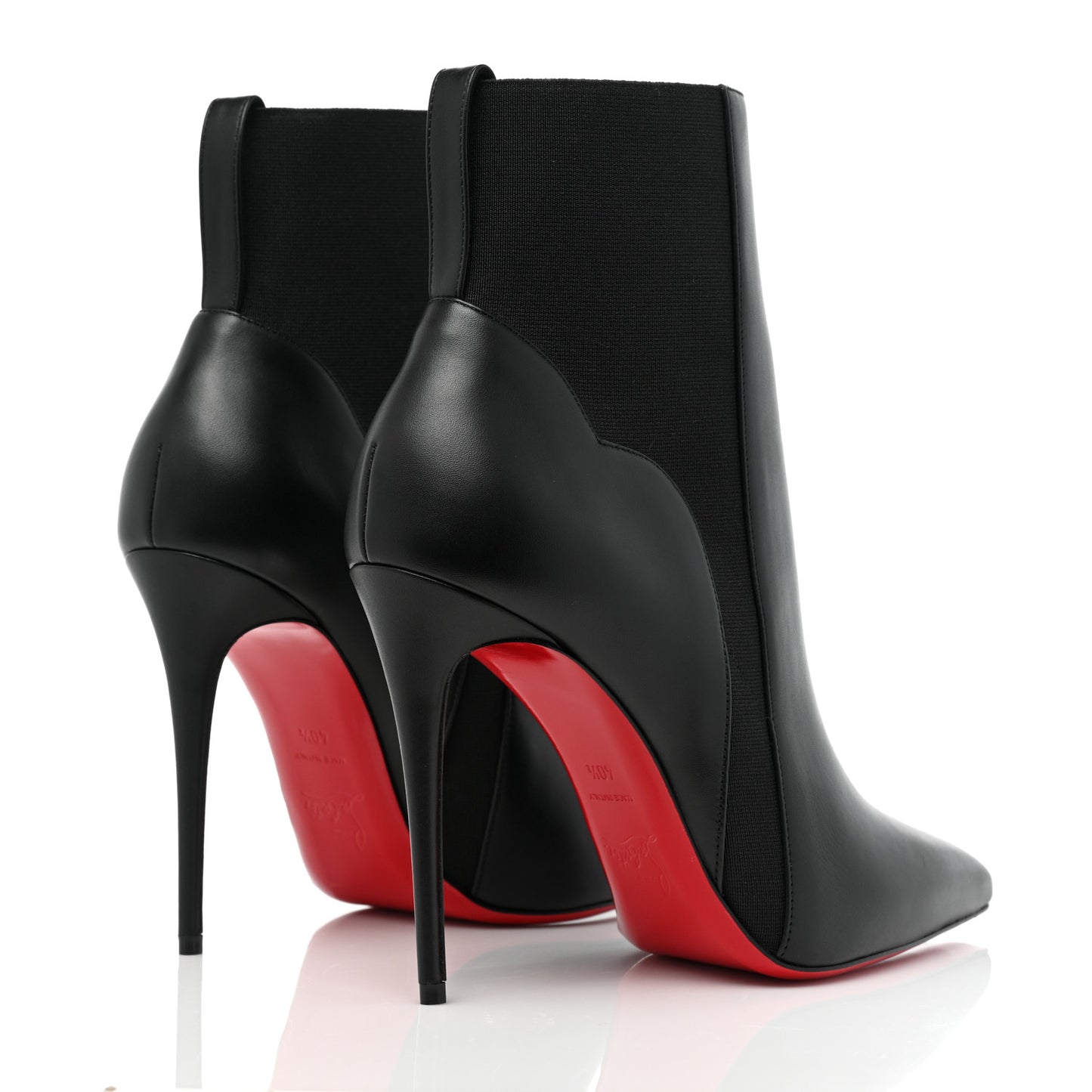 Calfskin Chelsea Chick 100 Stiletto Boots 40.5 Black