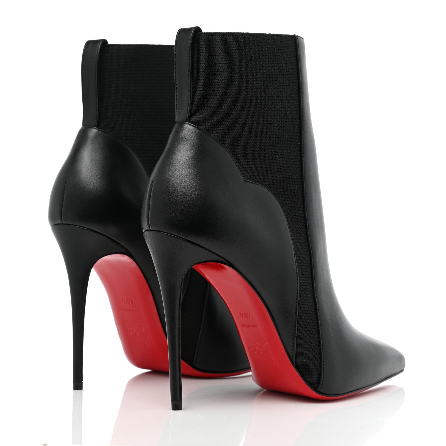 Christian Louboutin Calfskin Chelsea Chick 100 Stiletto Boots 40.5 Black 4 of 7
