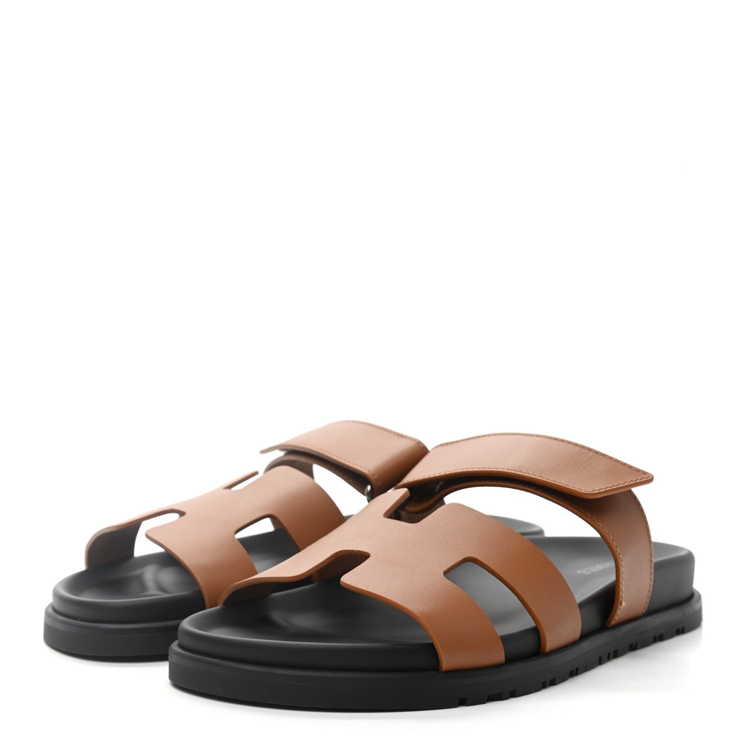 Hermes Calfskin Womens Chypre Sandals 38 Gold 3 of 9