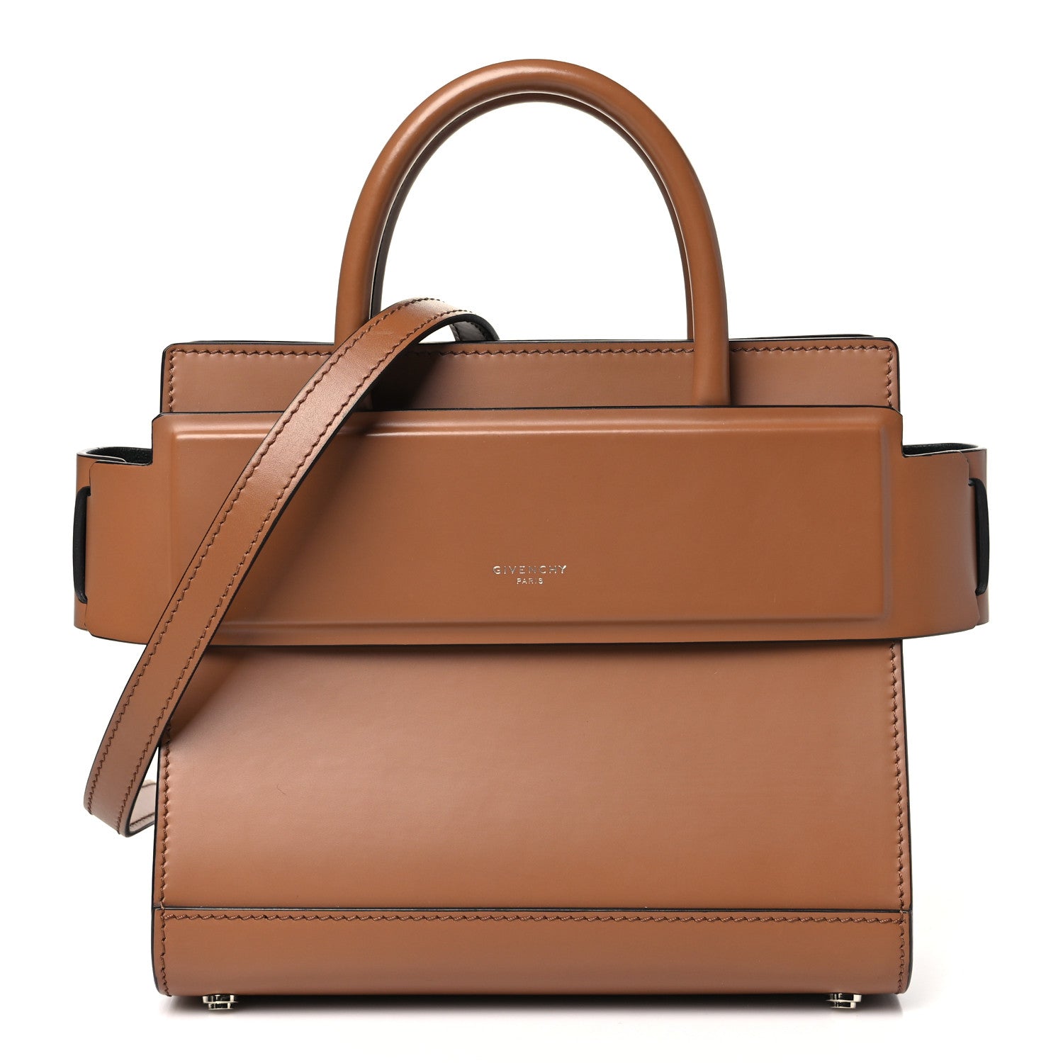 Givenchy Smooth Calfskin Mini Horizon Satchel Caramel 1 of 10