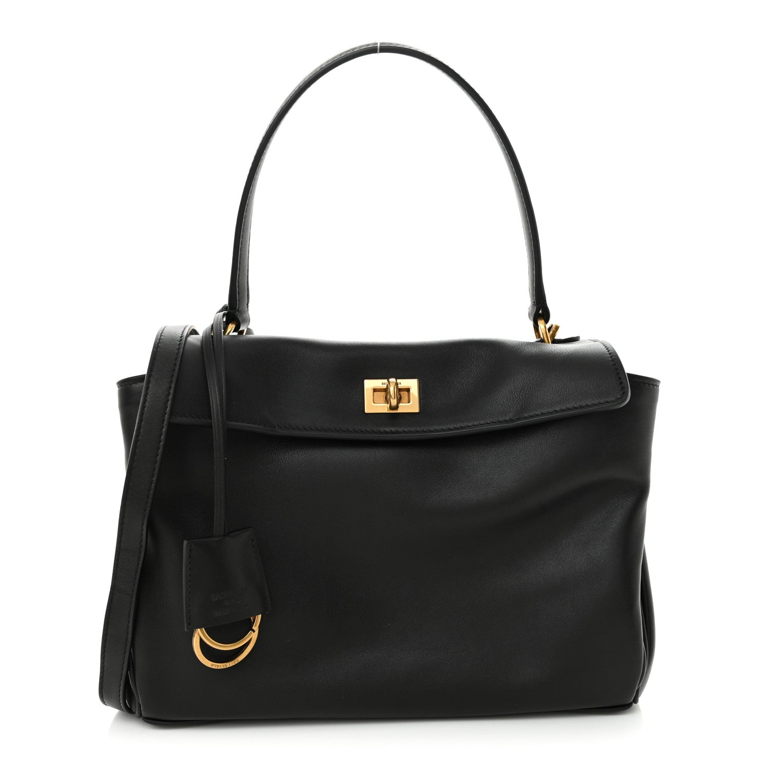 Balenciaga Natural Smooth Calfskin Small Rodeo Top Handle Handbag Black 1 of 9