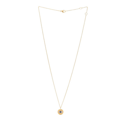 David Yurman 18K Yellow Gold Blue Sapphire Diamond Evil Eye Necklace 3 of 4