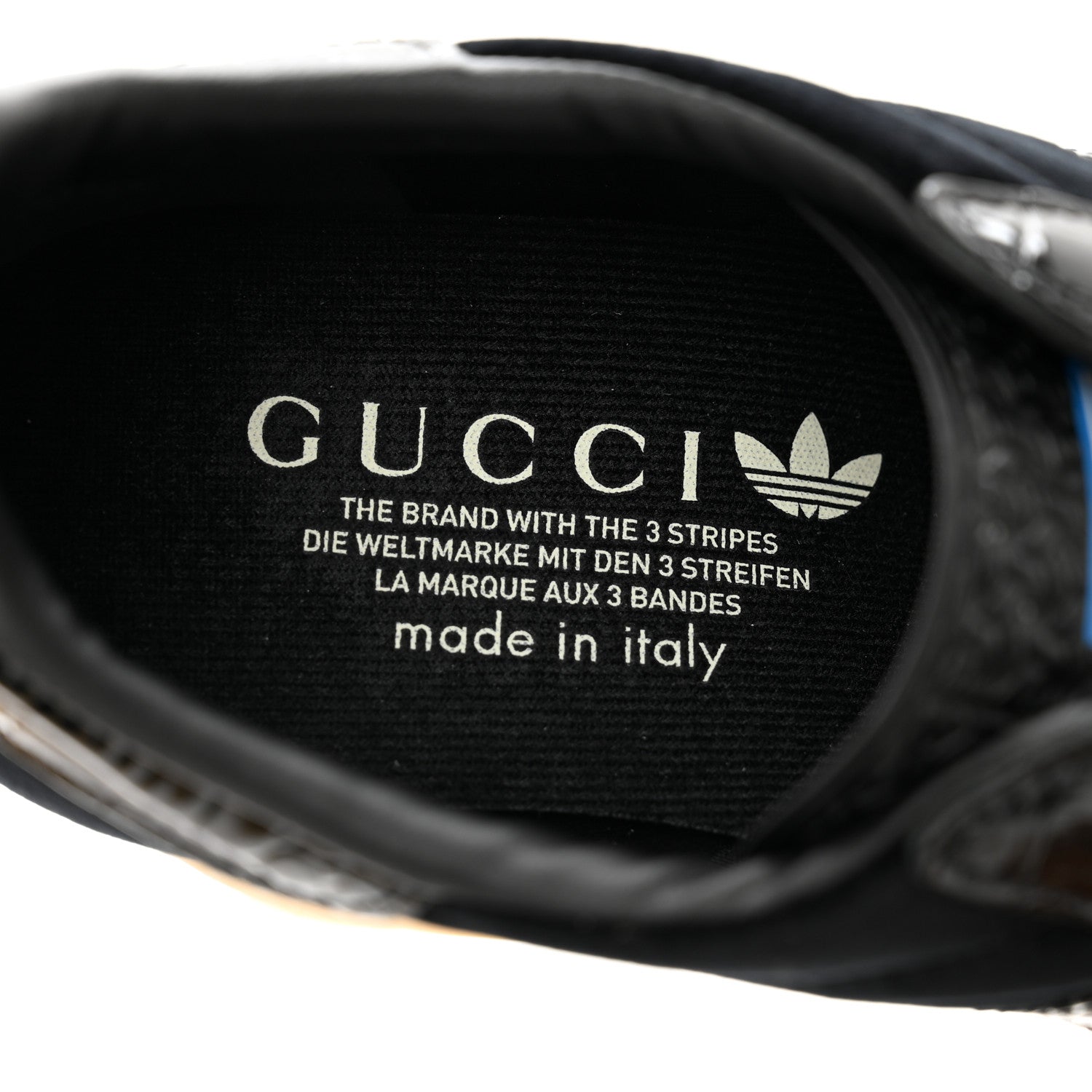 Gucci X ADIDAS Velvet Crocodile Embossed Gazelle Wedge Sneakers 39 Black 7 of 9