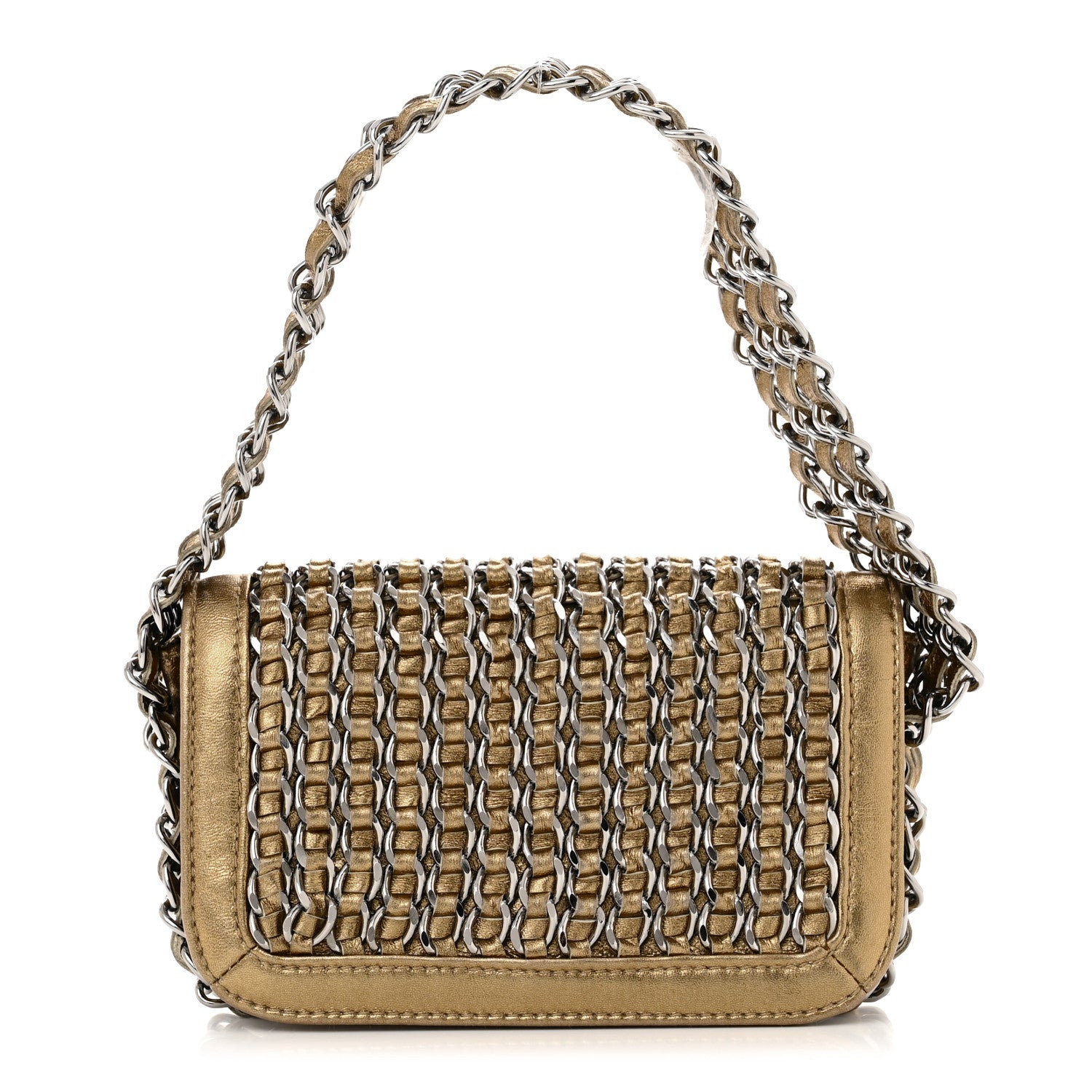 Chanel Metallic Lambskin Mini Triple Chain Flap Gold 1 of 10