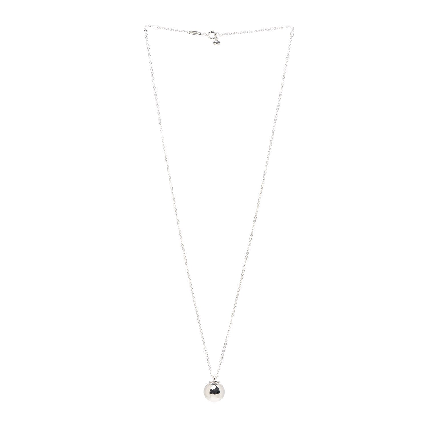 Tiffany Sterling Silver 12.75mm HardWear Ball Pendant Necklace 3 of 6