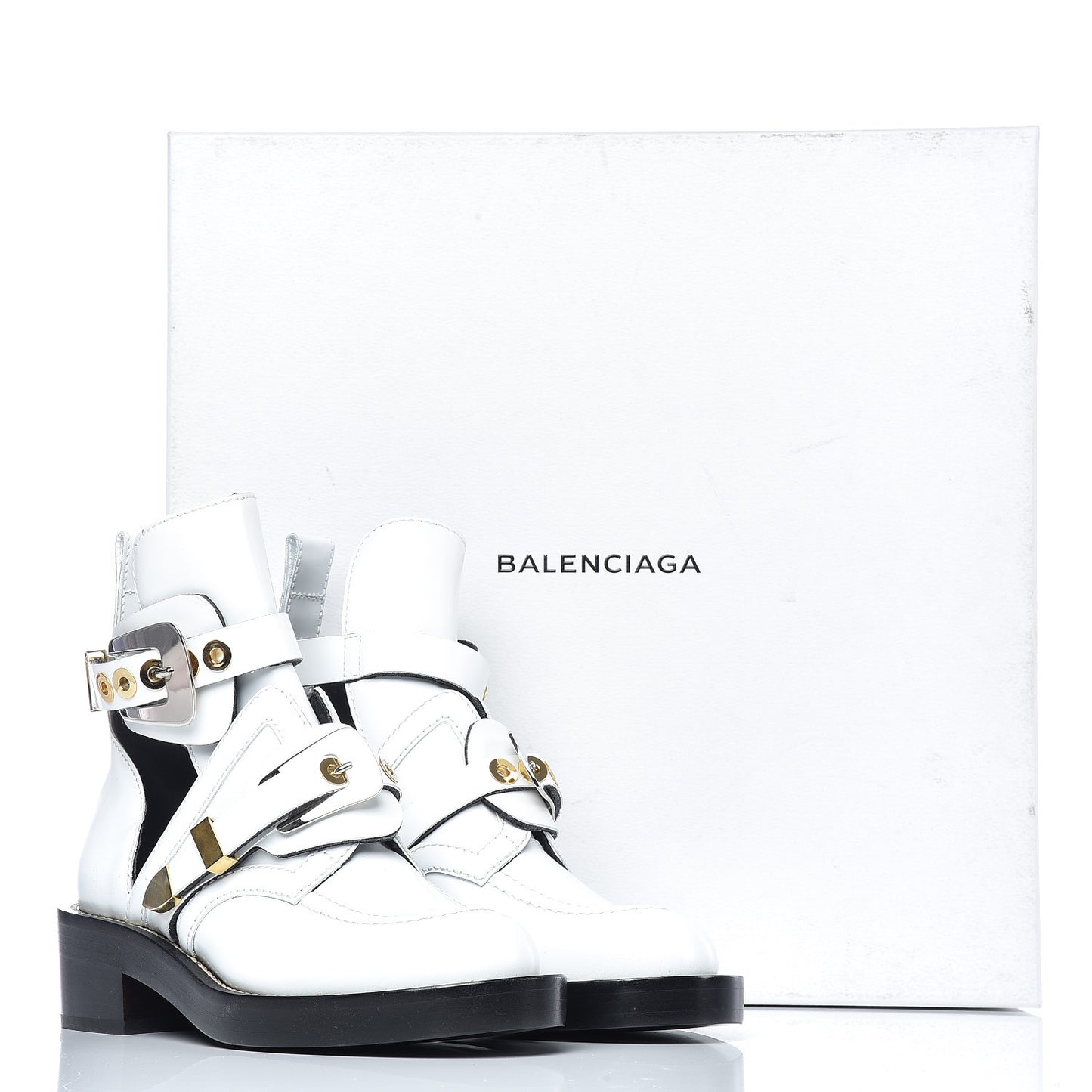 Brushed Calfskin Ceinture Ankle Boots 36 White