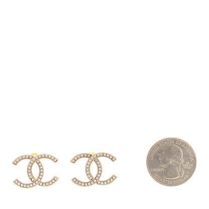 Chanel Crystal Large CC Earrings Gold 2 of 5