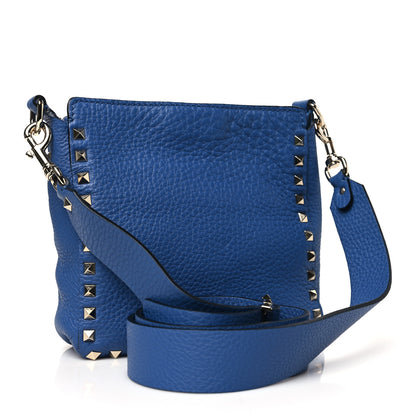 Valentino Garavani Pebbled Calfskin Mini Rockstud Flip-Lock Messenger Bag Baltique 3 of 9