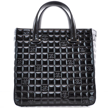 Chanel Patent Chocolate Bar Quilted Tote Black 1 of 10