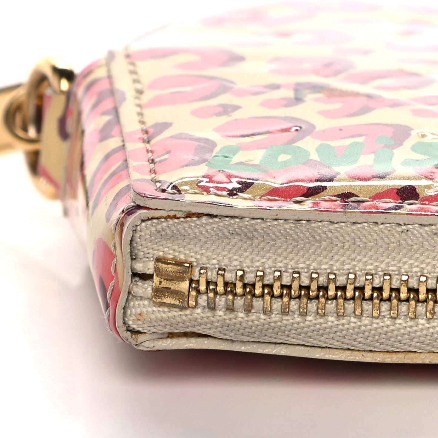 Vernis Leopard Coeur Heart Coin Purse Blanc Corail