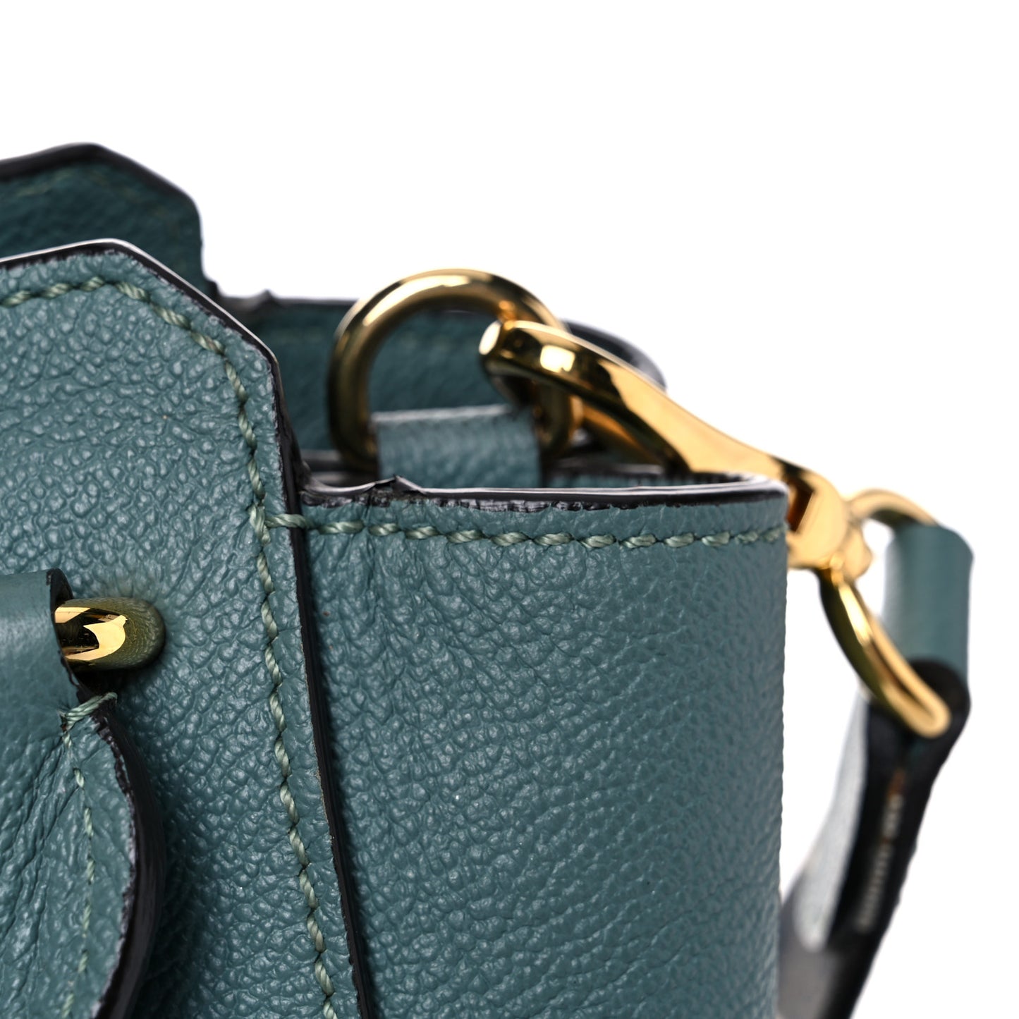 Soft Grain Calfskin Medium Buckle Tote Celadon Blue