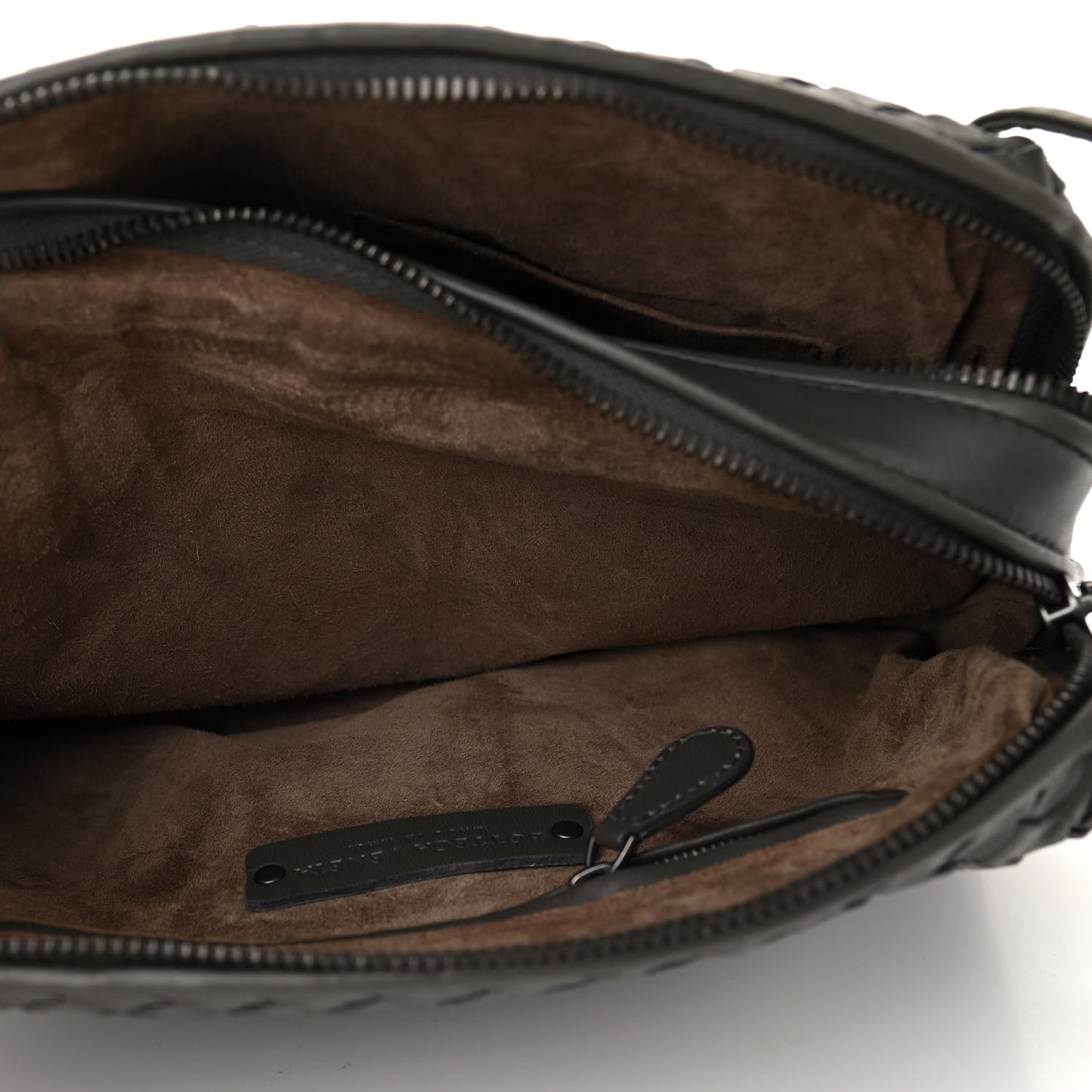 Nappa Intrecciato Crossbody Messenger Light Grey