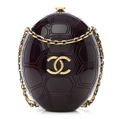 Chanel Plexiglass Shell CC Round Minaudiere Clutch Purple 1 of 10